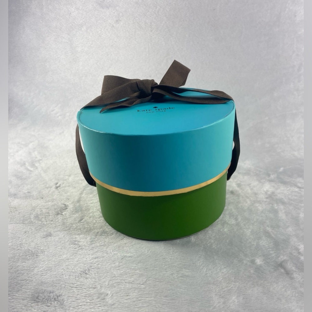 Kate Spade Turquoise Blue & Green Empty Gift Box w/Brown Bow
